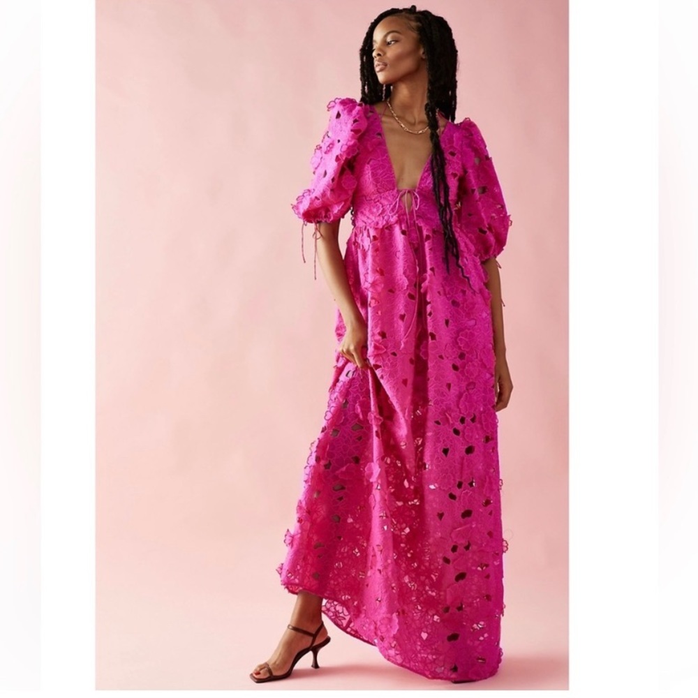 For Love & Lemons Maxi Dress in Hot Pink NWT